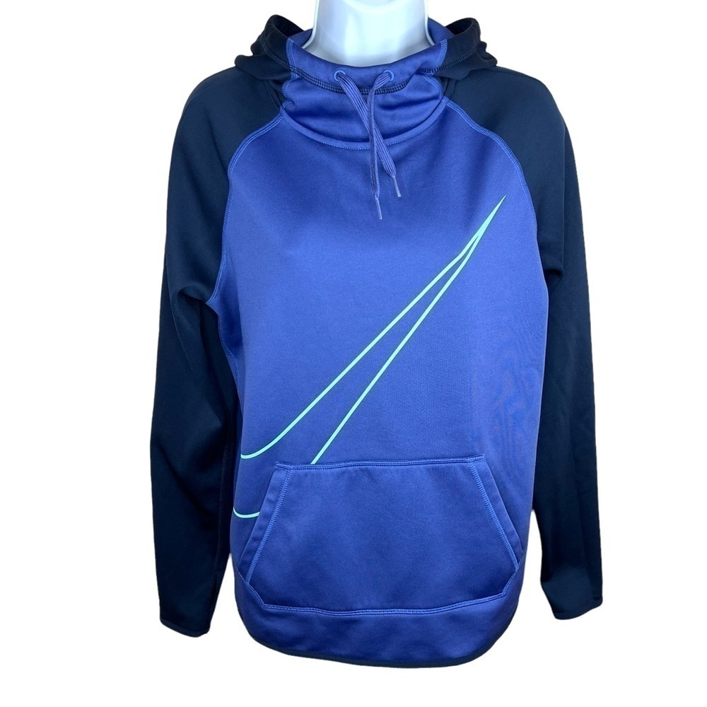 S Nike Dri Fit Blue Hooded Athletic Jacket Activewear Small Women’s Stretch